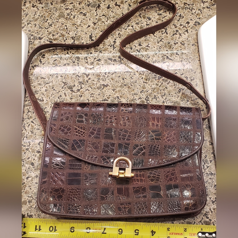 Stunning Vintage Jean Pax Paris purse handbag  brown leather
